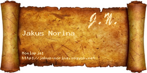 Jakus Norina névjegykártya